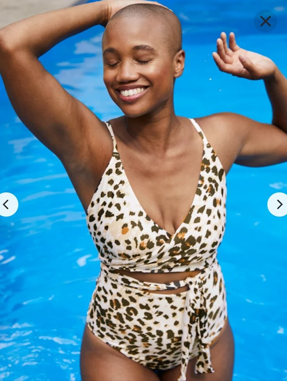 AERIE Leopard Print Wrap Adjustable Straps Glam One Piece Swimsuit S LONG NEW